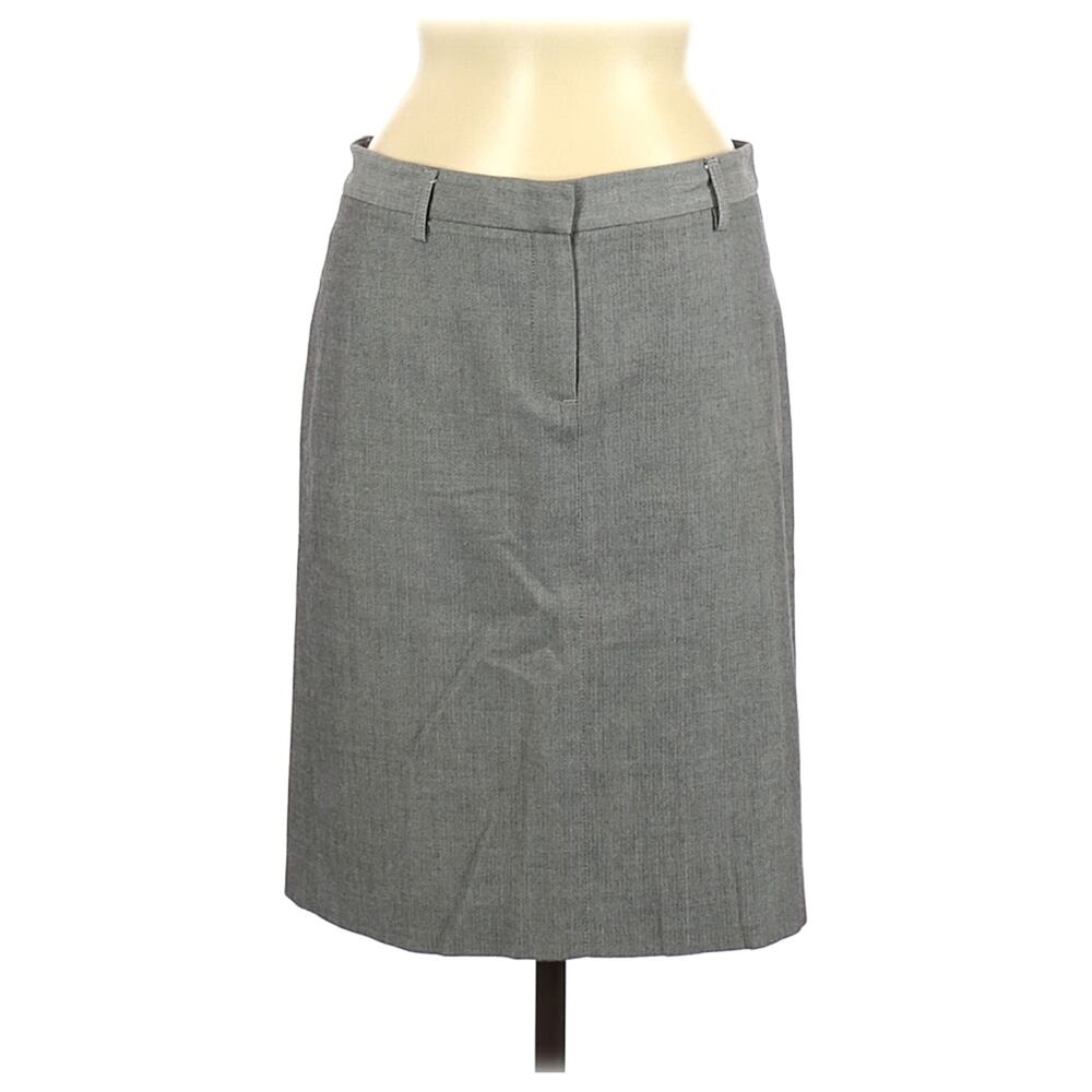 Theory Herringbone High Waist Gray‎ Pencil Straight Skirt 6 Career Work